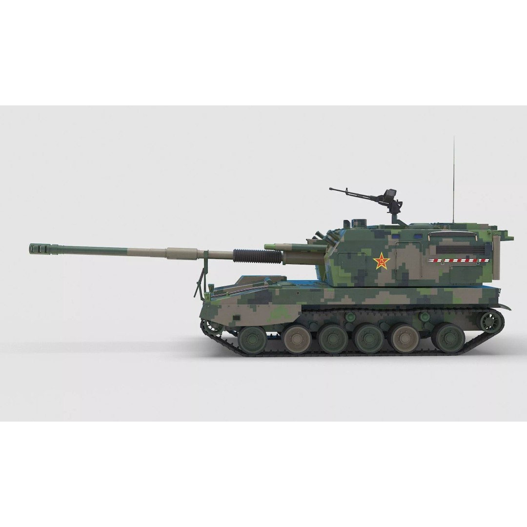 Chinese PLZ 05 Howitzer 3D Model – High Poly Military Vehicle, FBX - View 14