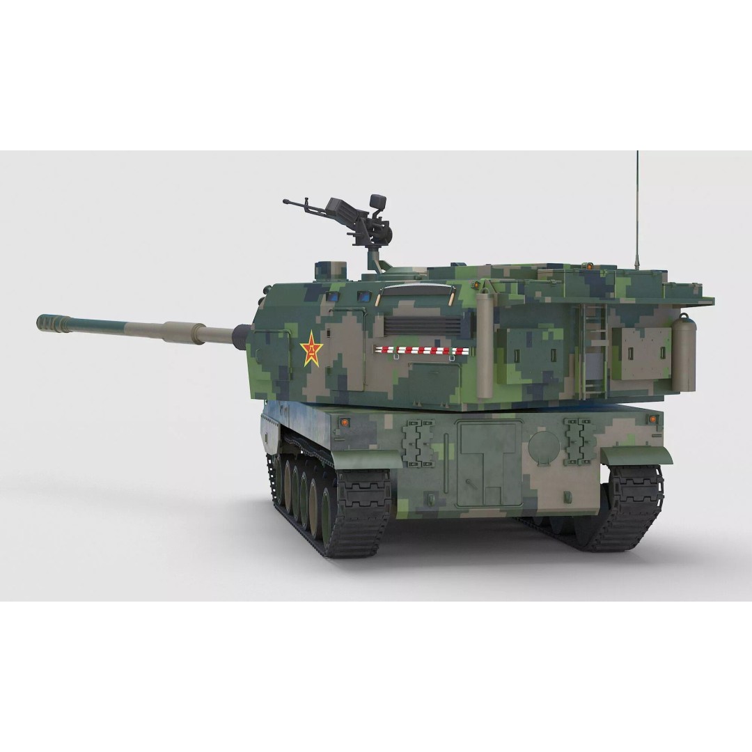 Chinese PLZ 05 Howitzer 3D Model – High Poly Military Vehicle, FBX - View 16