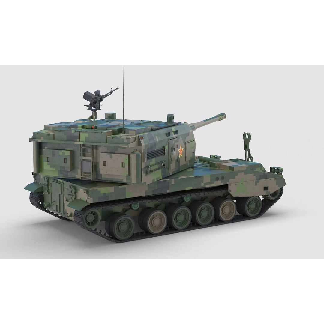 Chinese PLZ 05 Howitzer 3D Model – High Poly Military Vehicle, FBX - View 17