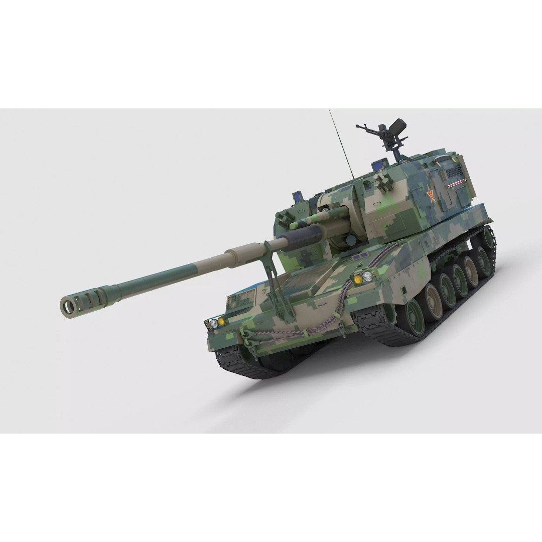 Chinese PLZ 05 Howitzer 3D Model – High Poly Military Vehicle, FBX - View 18