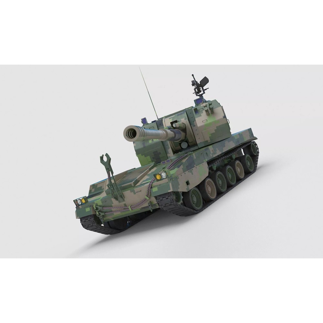 Chinese PLZ 05 Howitzer 3D Model – High Poly Military Vehicle, FBX - View 19