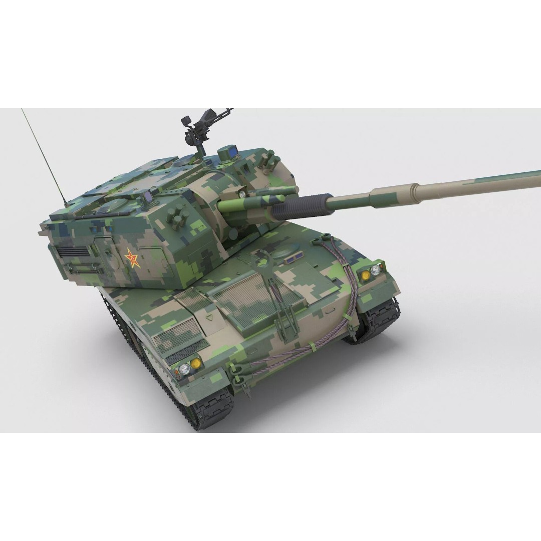 Chinese PLZ 05 Howitzer 3D Model – High Poly Military Vehicle, FBX - View 20