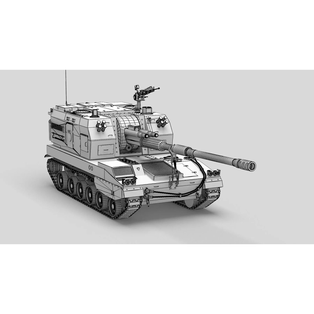 Chinese PLZ 05 Howitzer 3D Model – High Poly Military Vehicle, FBX - View 24