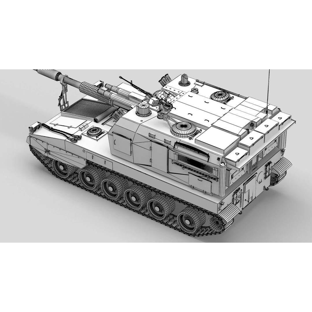 Chinese PLZ 05 Howitzer 3D Model – High Poly Military Vehicle, FBX - View 25