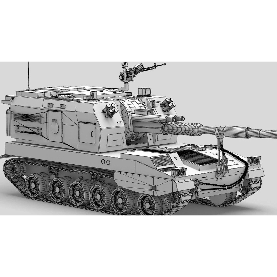 Chinese PLZ 05 Howitzer 3D Model – High Poly Military Vehicle, FBX - View 26