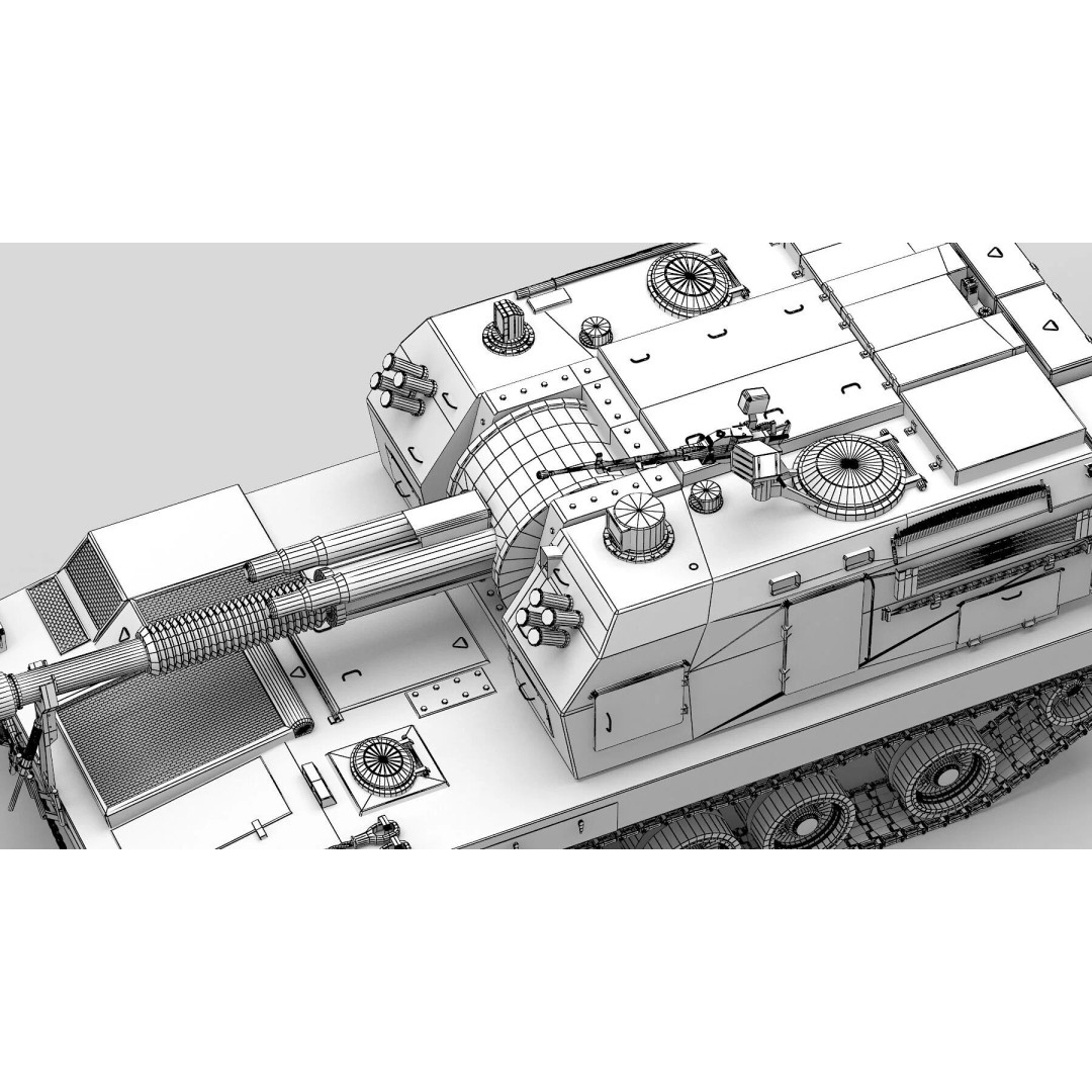 Chinese PLZ 05 Howitzer 3D Model – High Poly Military Vehicle, FBX - View 27