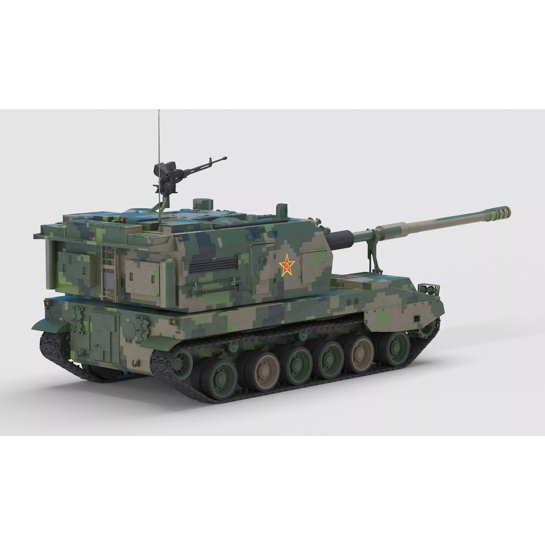 Chinese PLZ 05 Howitzer 3D Model – High Poly Military Vehicle, FBX - View 3