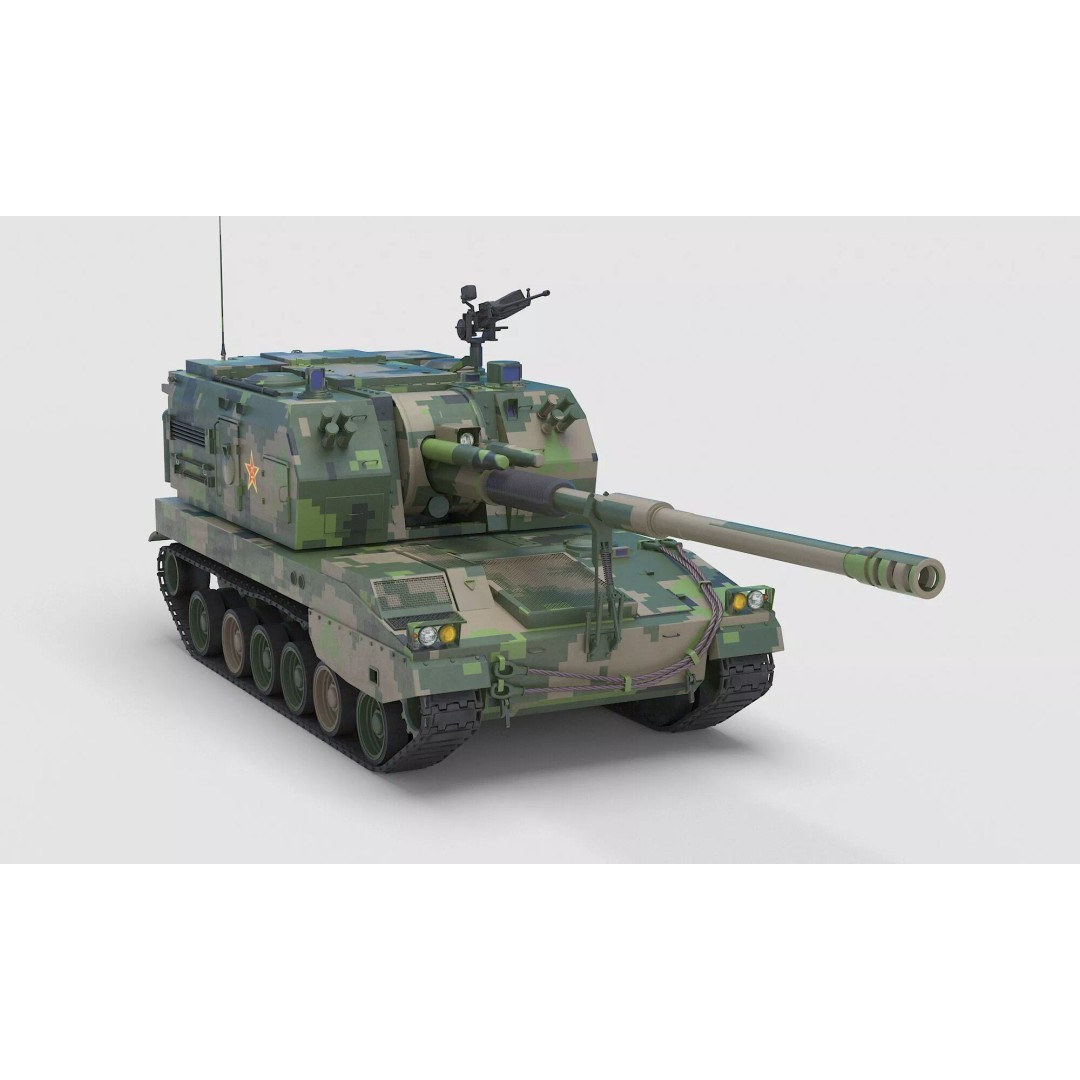 Chinese PLZ 05 Howitzer 3D Model – High Poly Military Vehicle, FBX - View 4