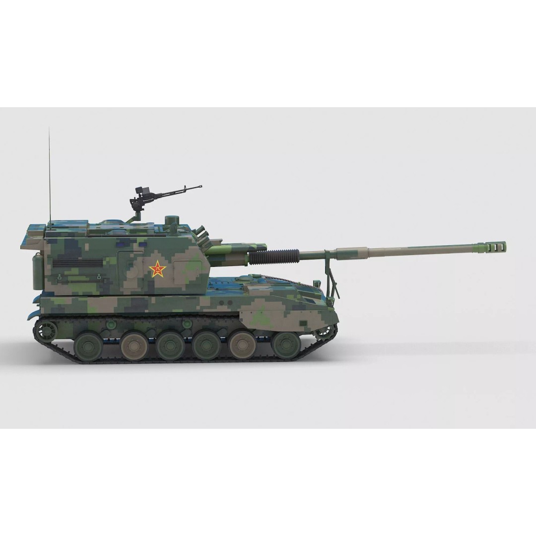 Chinese PLZ 05 Howitzer 3D Model – High Poly Military Vehicle, FBX - View 5