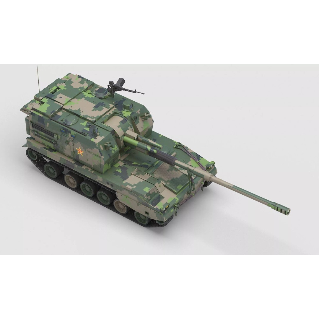 Chinese PLZ 05 Howitzer 3D Model – High Poly Military Vehicle, FBX - View 6