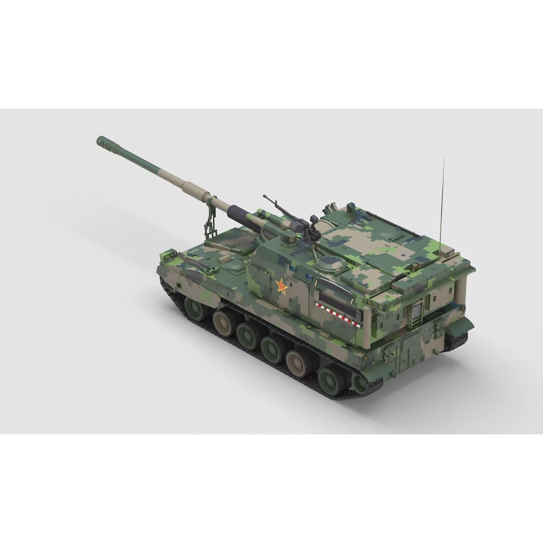 Chinese PLZ 05 Howitzer 3D Model – High Poly Military Vehicle, FBX - View 7