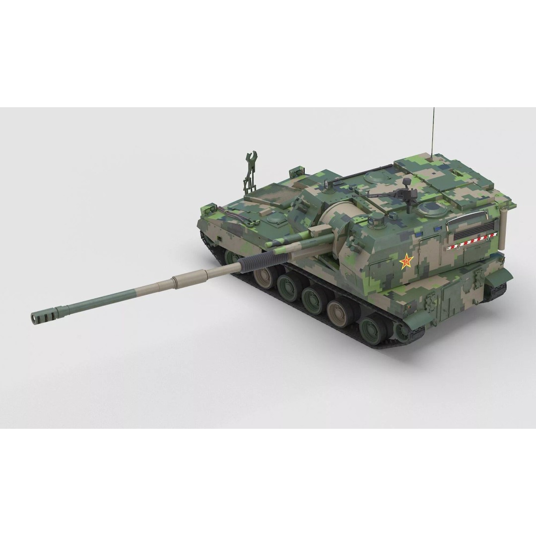 Chinese PLZ 05 Howitzer 3D Model – High Poly Military Vehicle, FBX - View 8