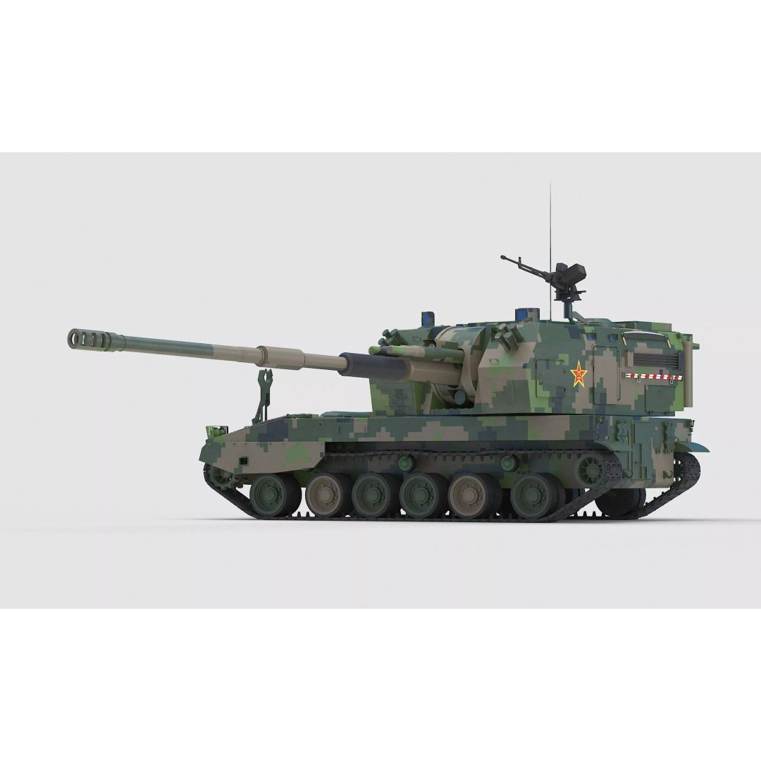 Chinese PLZ 05 Howitzer 3D Model – High Poly Military Vehicle, FBX - View 9