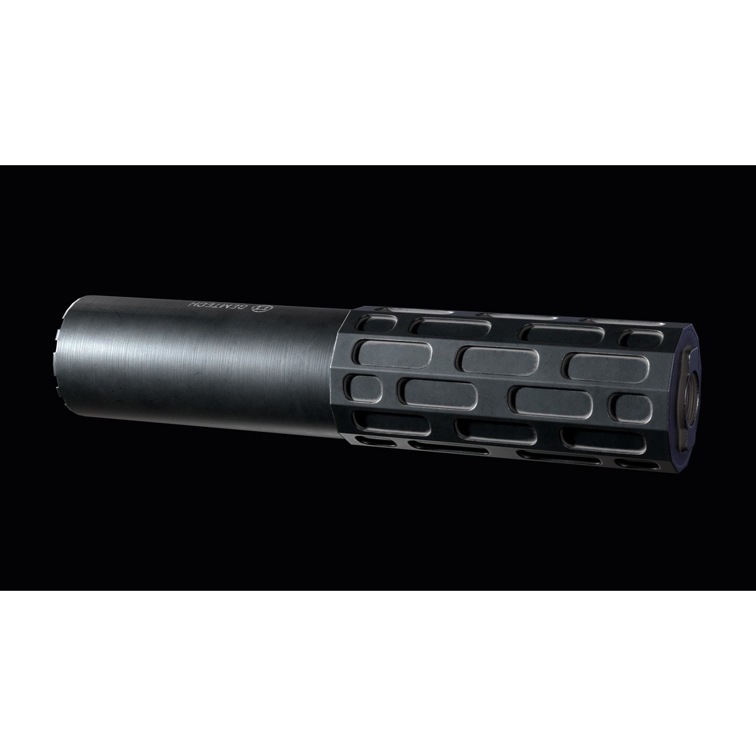 Gemtech ONE Suppressor 3D Model – Low Poly PBR Game Asset, FBX - View 10
