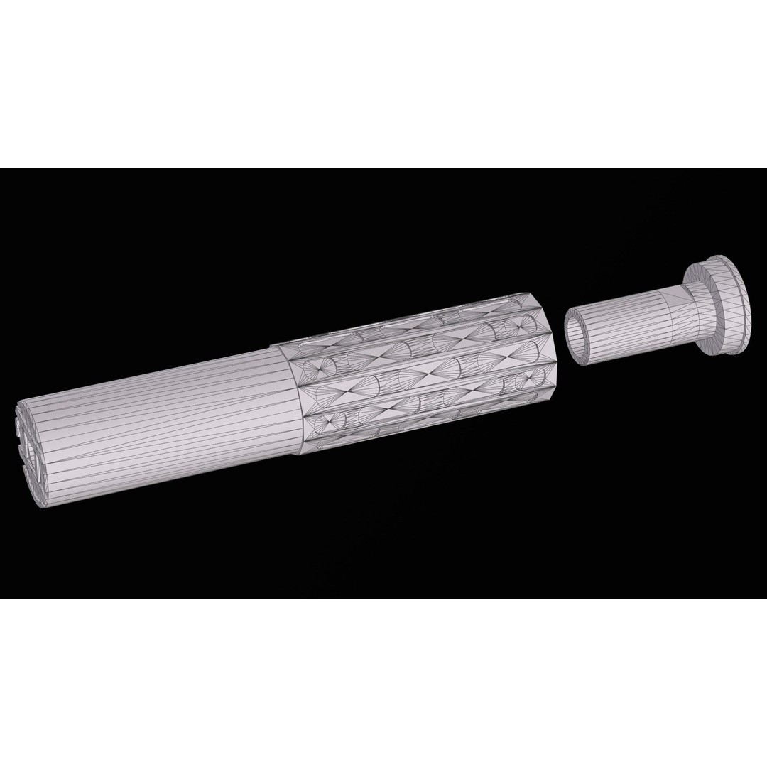 Gemtech ONE Suppressor 3D Model – Low Poly PBR Game Asset, FBX - View 14