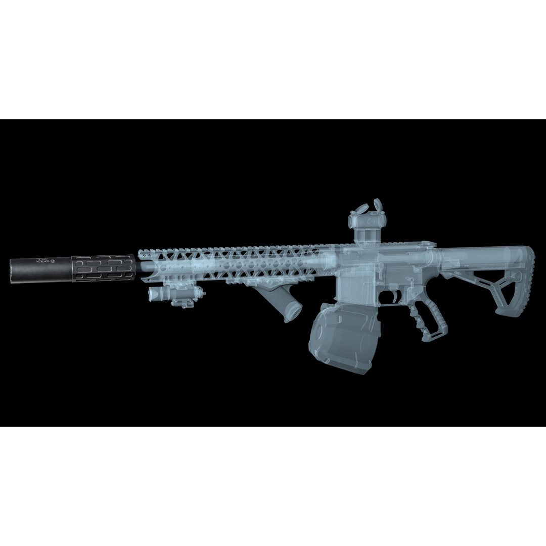 Gemtech ONE Suppressor 3D Model – Low Poly PBR Game Asset, FBX - View 4