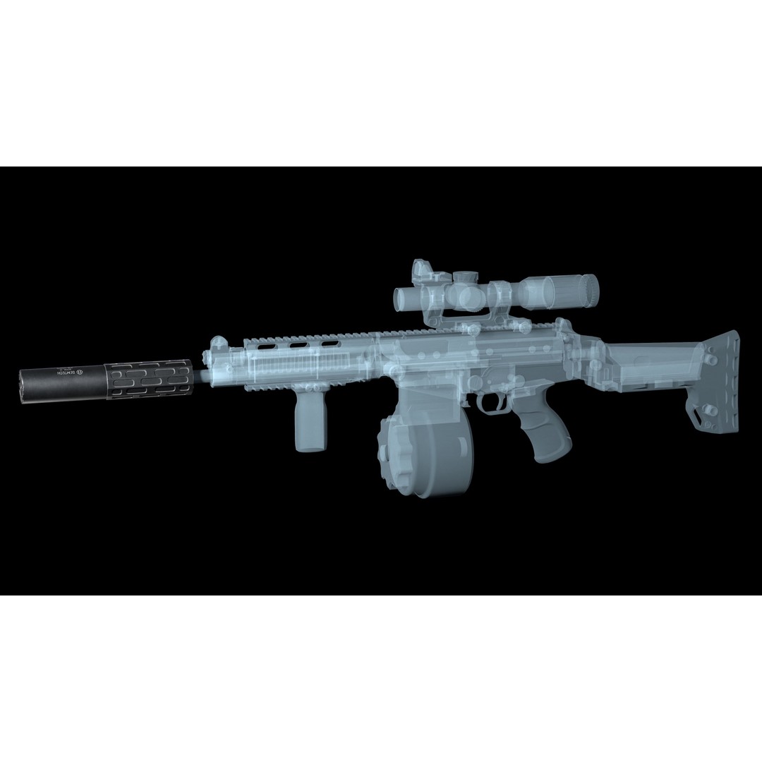 Gemtech ONE Suppressor 3D Model – Low Poly PBR Game Asset, FBX - View 5