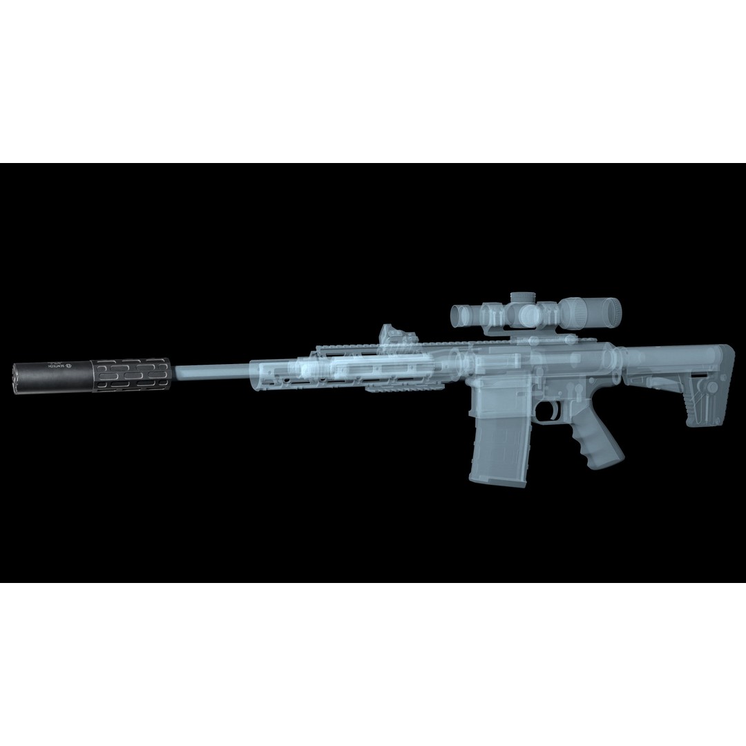 Gemtech ONE Suppressor 3D Model – Low Poly PBR Game Asset, FBX - View 7