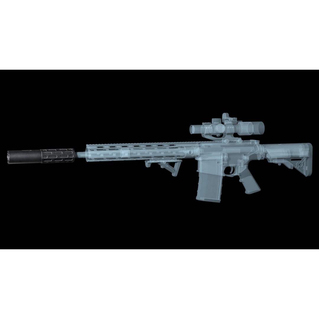 Gemtech ONE Suppressor 3D Model – Low Poly PBR Game Asset, FBX - View 8