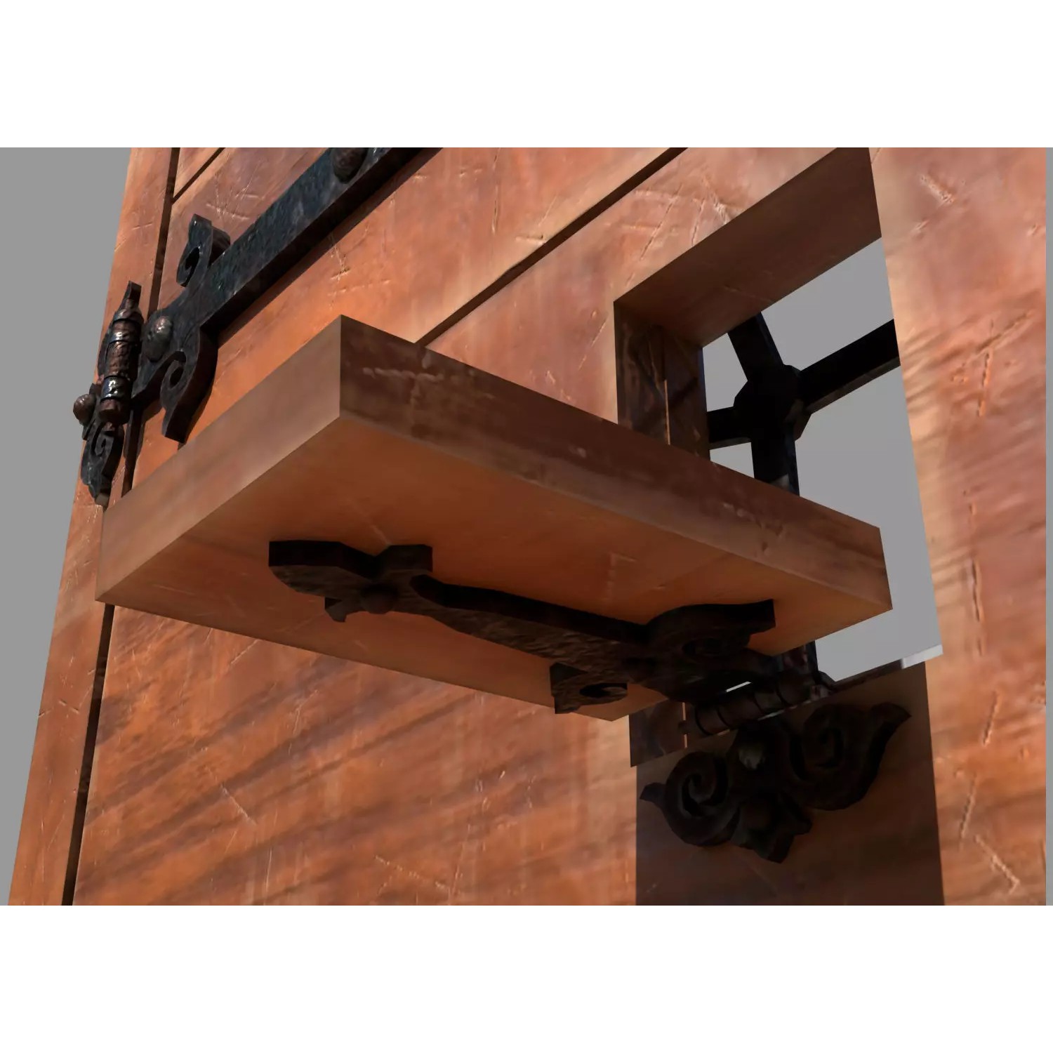 Retro Style Entrance Door - Low-Poly Game-Ready 3D Model - View 15