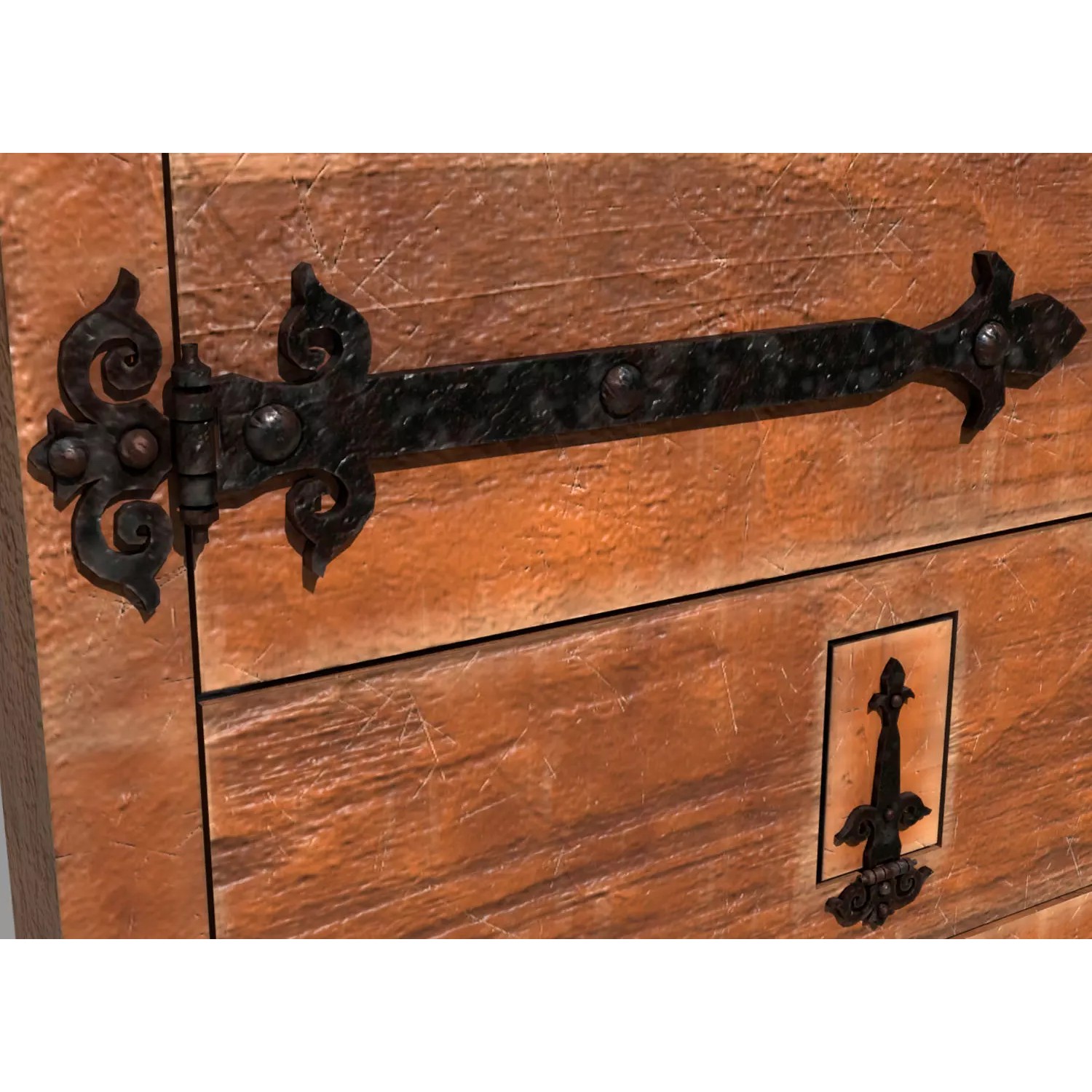 Retro Style Entrance Door - Low-Poly Game-Ready 3D Model - View 16