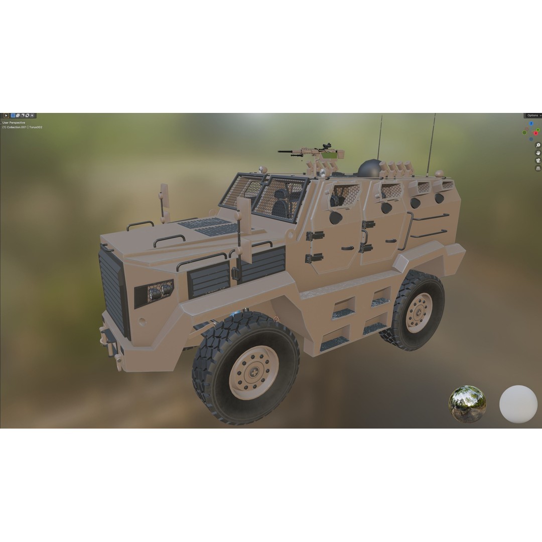 Katmerciler Hızır 3D Model – Low Poly MRAP Vehicle, FBX, Game Ready
