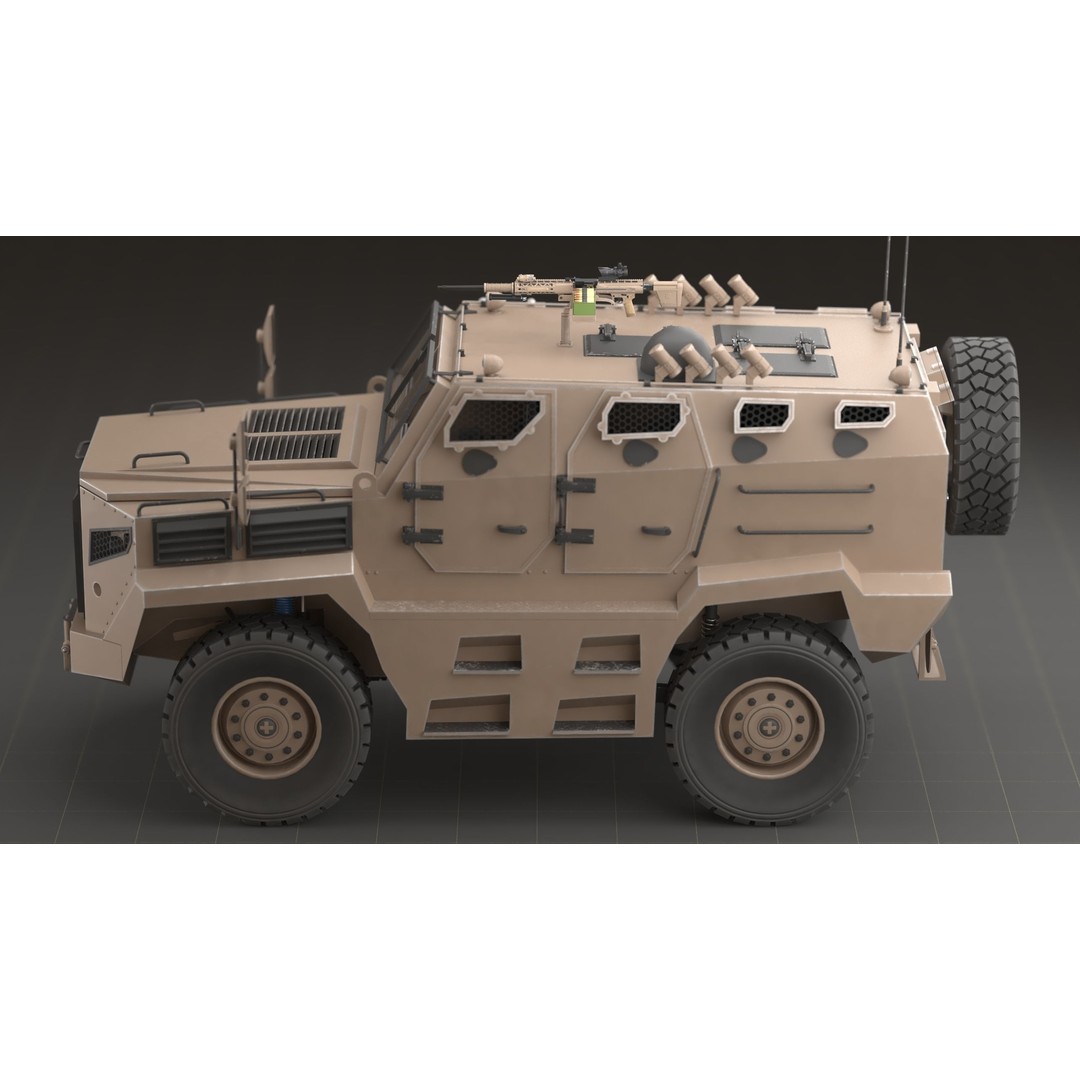 Katmerciler Hızır 3D Model – Low Poly MRAP Vehicle, FBX, Game Ready - View 10