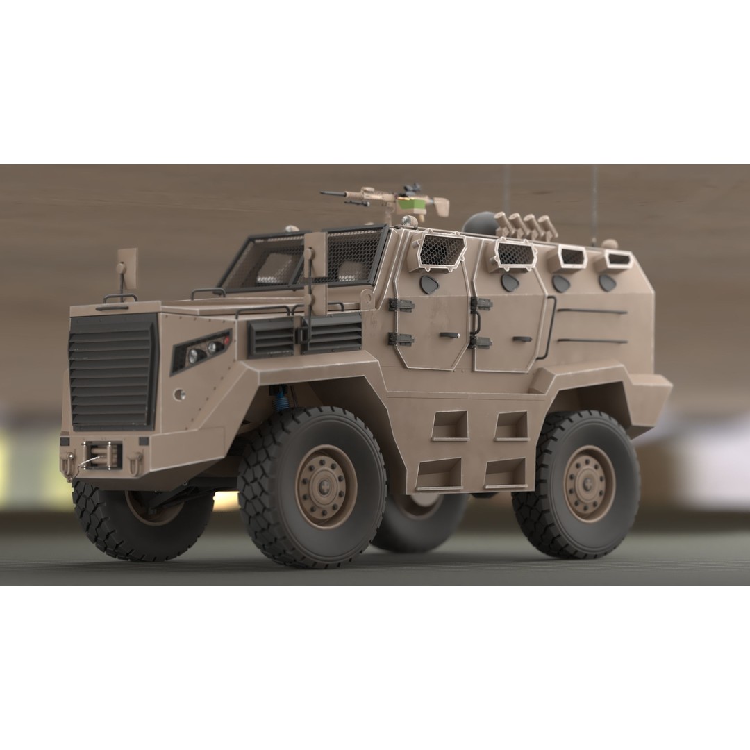 Katmerciler Hızır 3D Model – Low Poly MRAP Vehicle, FBX, Game Ready - View 11