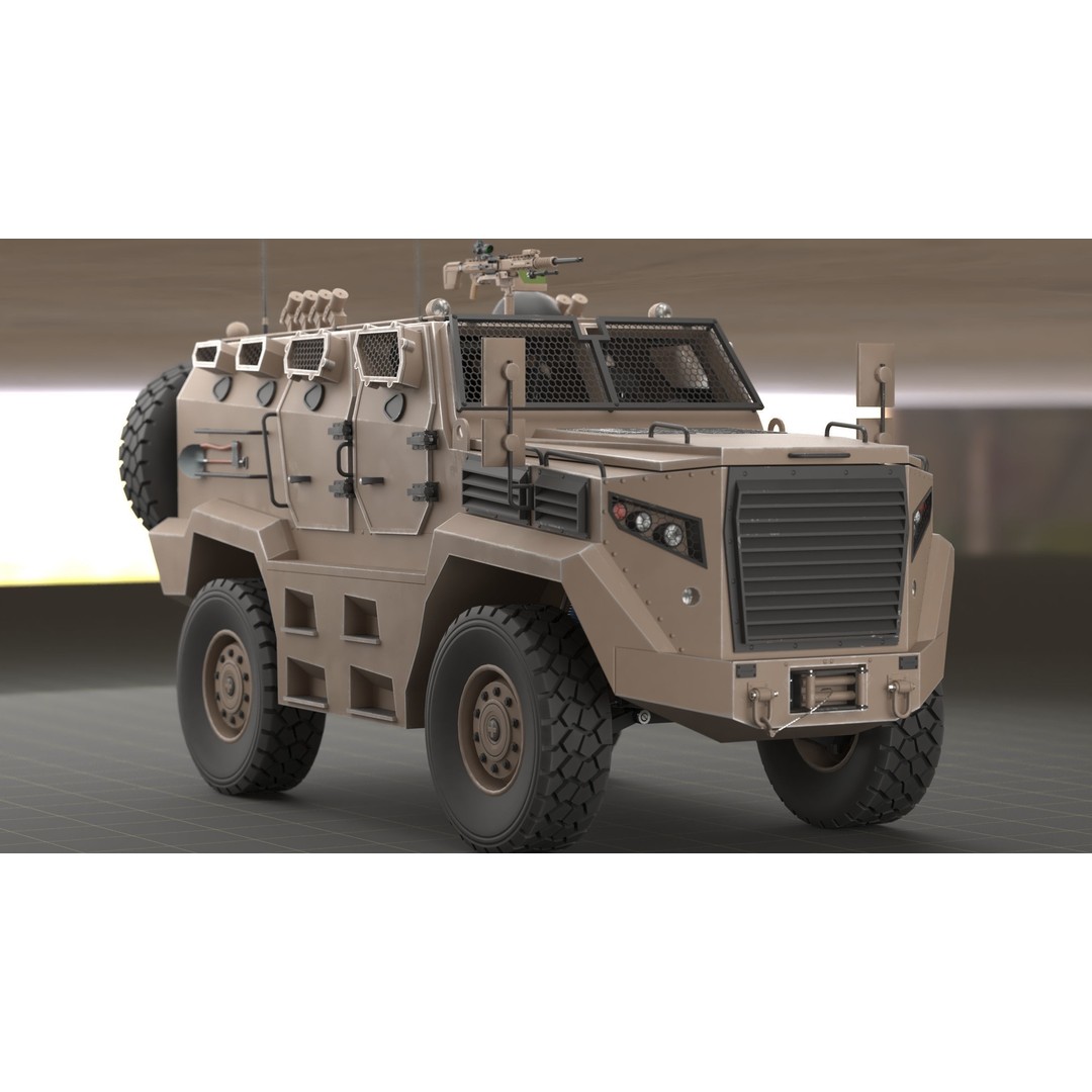 Katmerciler Hızır 3D Model – Low Poly MRAP Vehicle, FBX, Game Ready - View 12