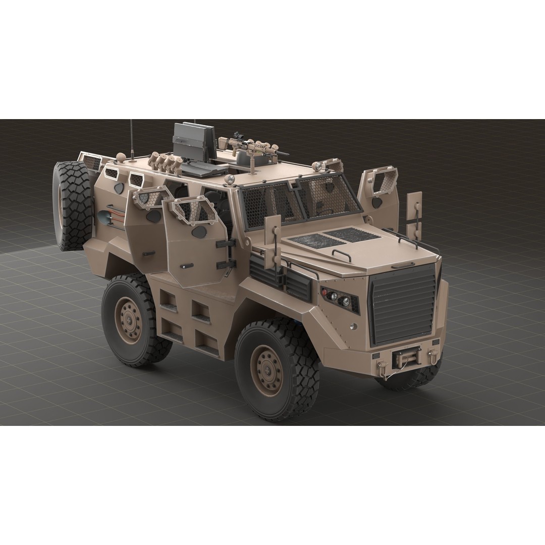Katmerciler Hızır 3D Model – Low Poly MRAP Vehicle, FBX, Game Ready - View 13