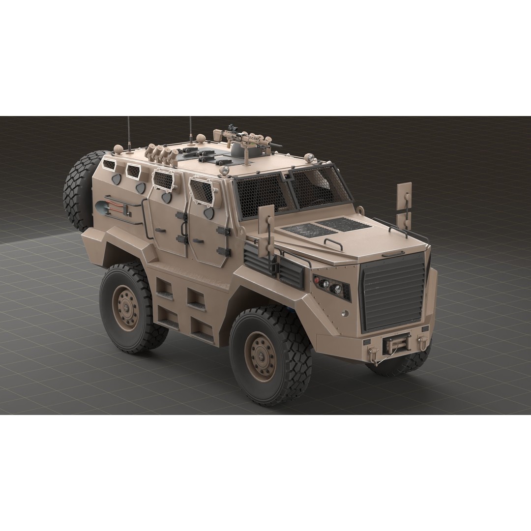 Katmerciler Hızır 3D Model – Low Poly MRAP Vehicle, FBX, Game Ready - View 14