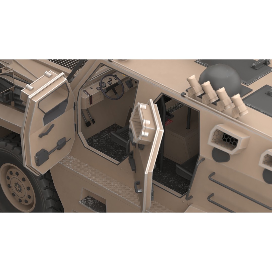 Katmerciler Hızır 3D Model – Low Poly MRAP Vehicle, FBX, Game Ready - View 15