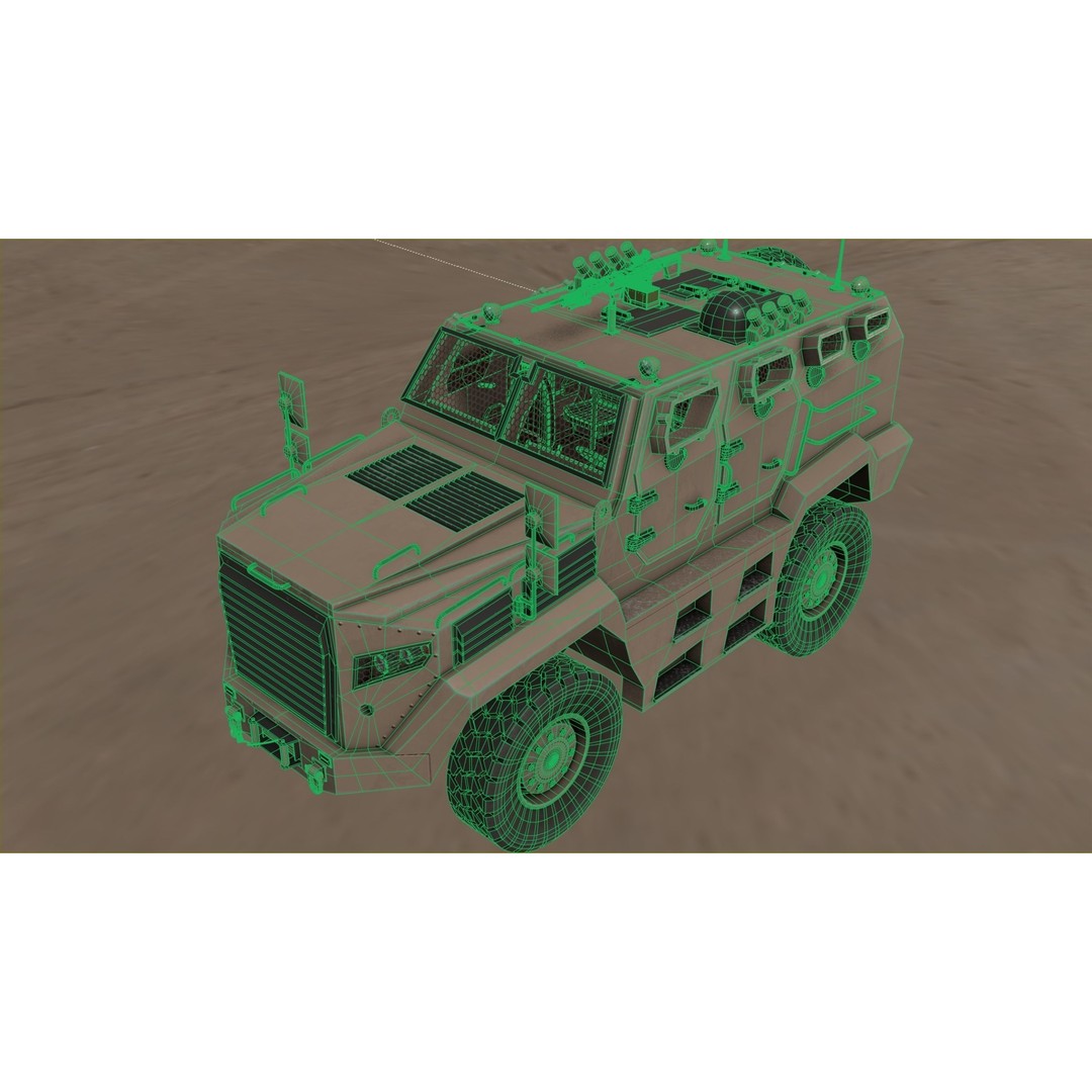 Katmerciler Hızır 3D Model – Low Poly MRAP Vehicle, FBX, Game Ready - View 17