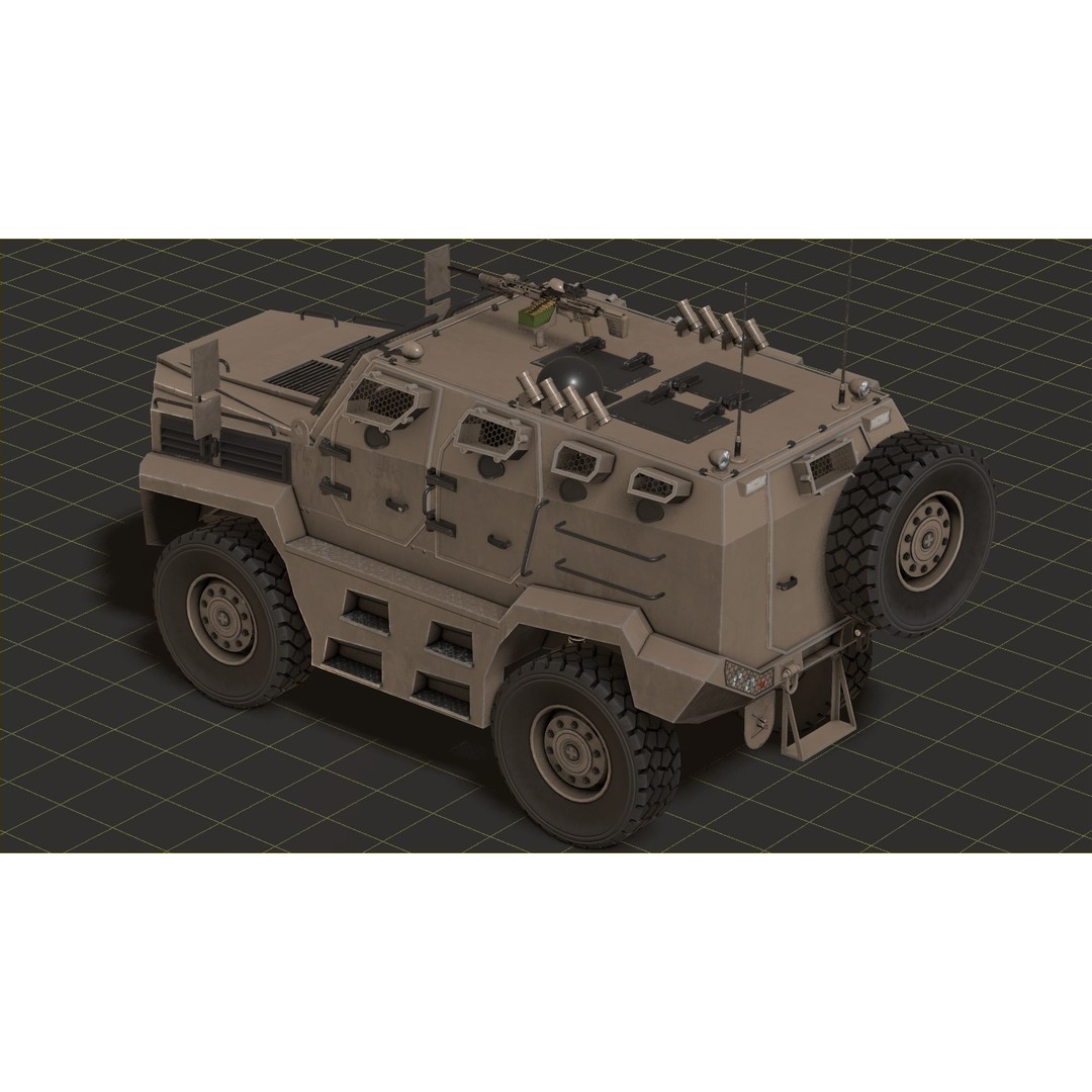 Katmerciler Hızır 3D Model – Low Poly MRAP Vehicle, FBX, Game Ready - View 18