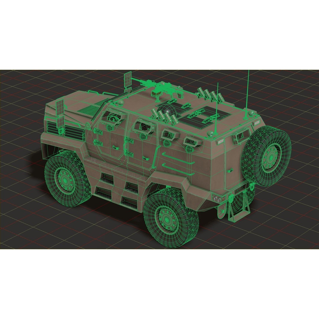 Katmerciler Hızır 3D Model – Low Poly MRAP Vehicle, FBX, Game Ready - View 19