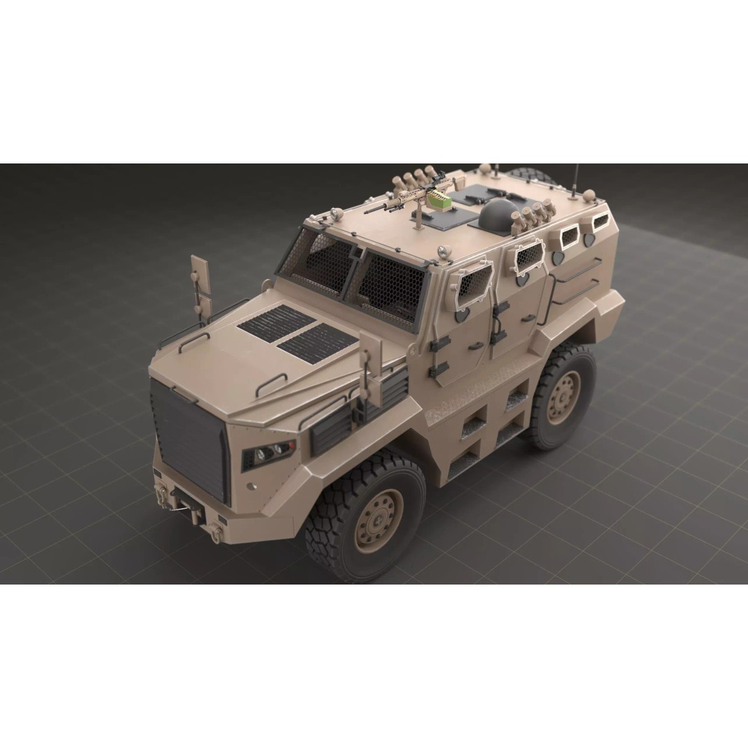 Katmerciler Hızır 3D Model – Low Poly MRAP Vehicle, FBX, Game Ready - View 2