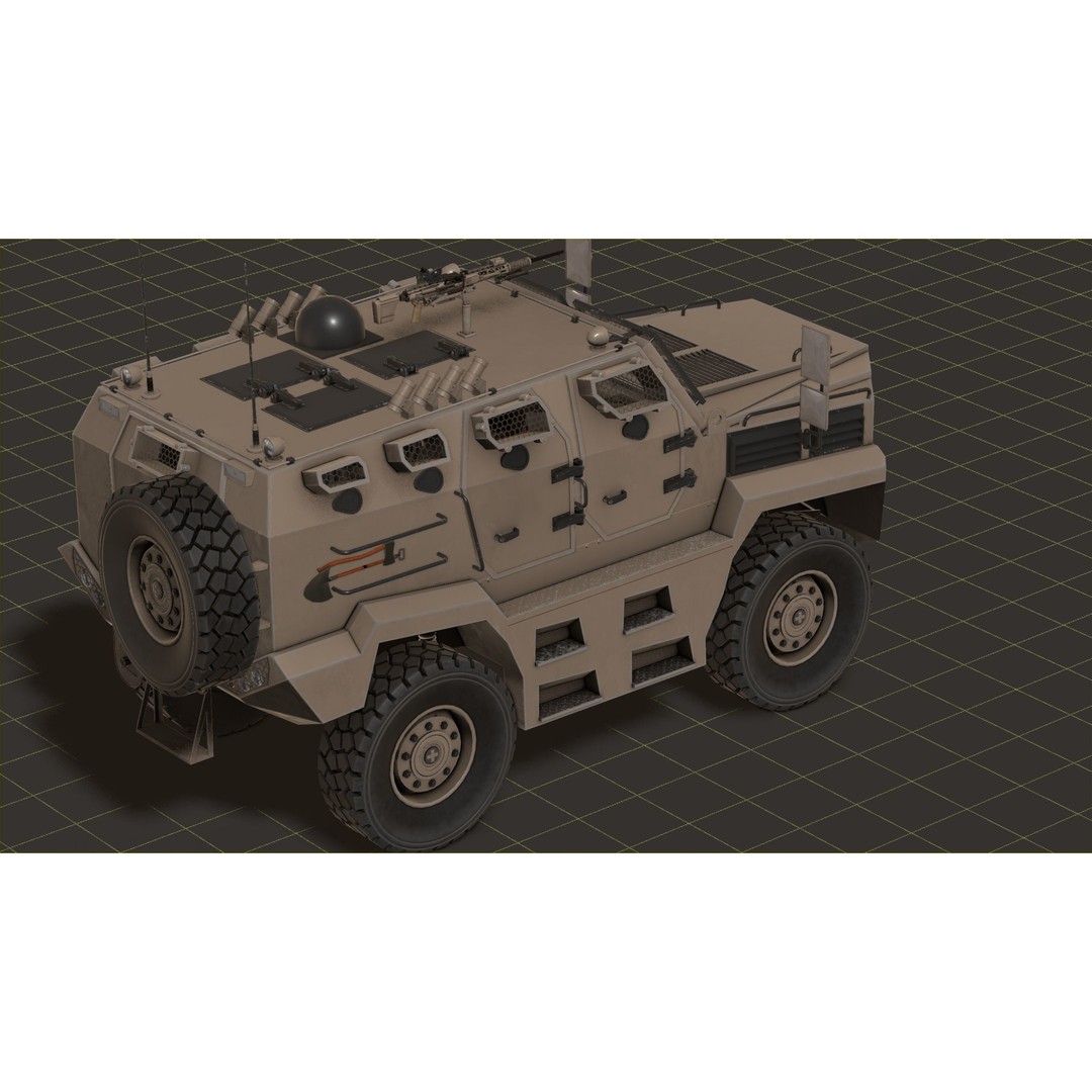 Katmerciler Hızır 3D Model – Low Poly MRAP Vehicle, FBX, Game Ready - View 20