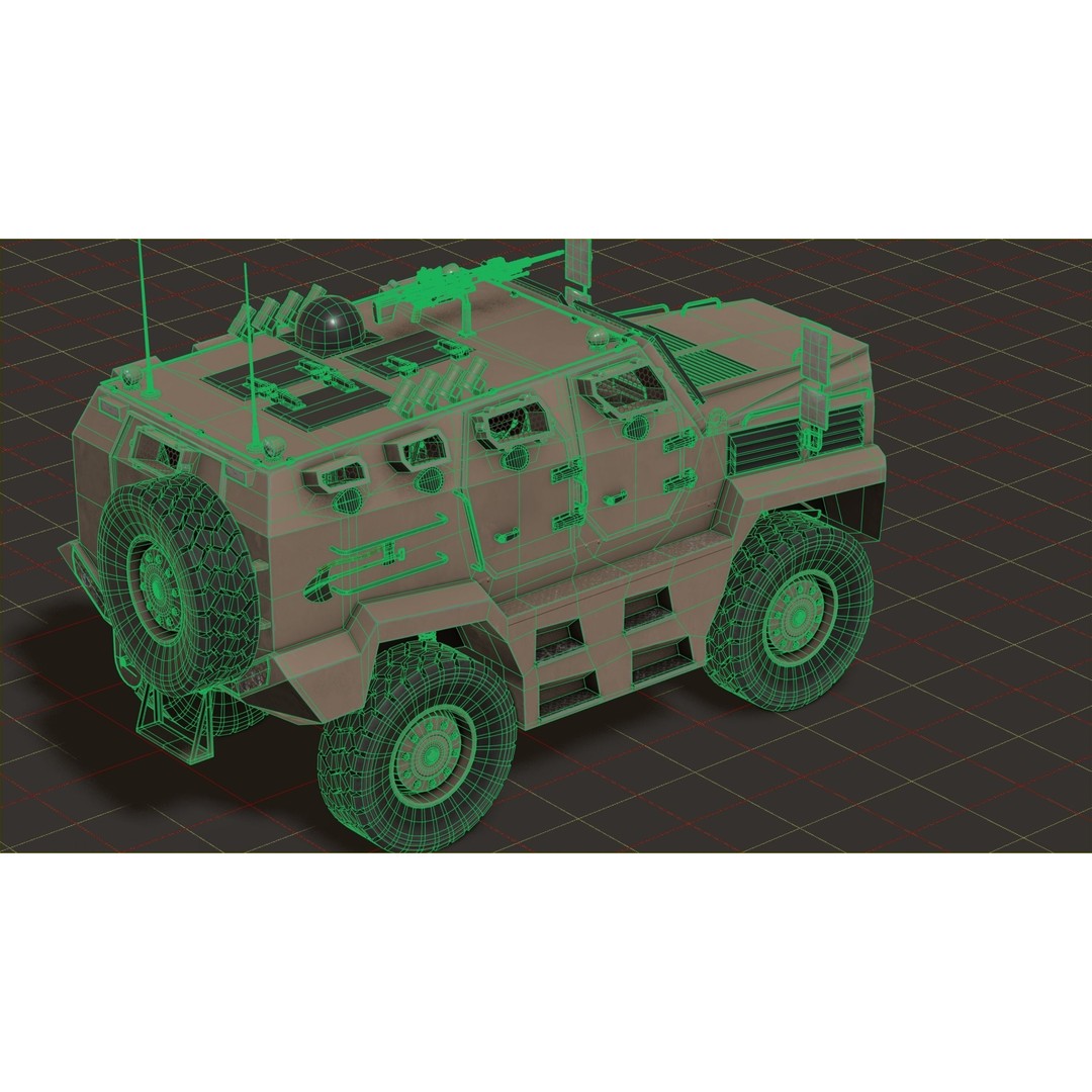 Katmerciler Hızır 3D Model – Low Poly MRAP Vehicle, FBX, Game Ready - View 21