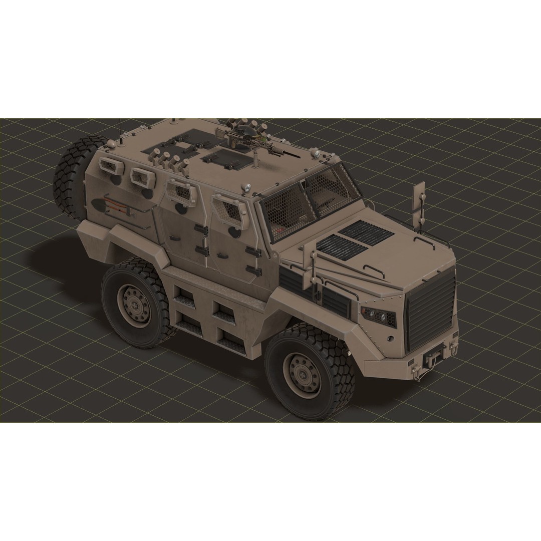 Katmerciler Hızır 3D Model – Low Poly MRAP Vehicle, FBX, Game Ready - View 22