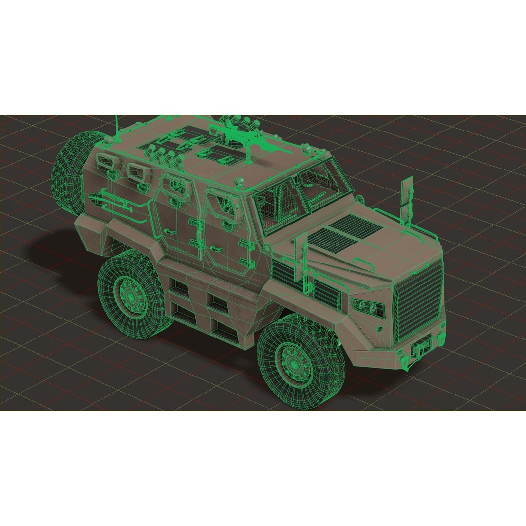 Katmerciler Hızır 3D Model – Low Poly MRAP Vehicle, FBX, Game Ready - View 23