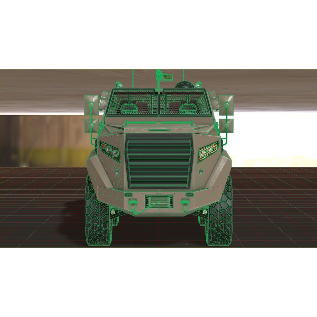 Katmerciler Hızır 3D Model – Low Poly MRAP Vehicle, FBX, Game Ready - View 25