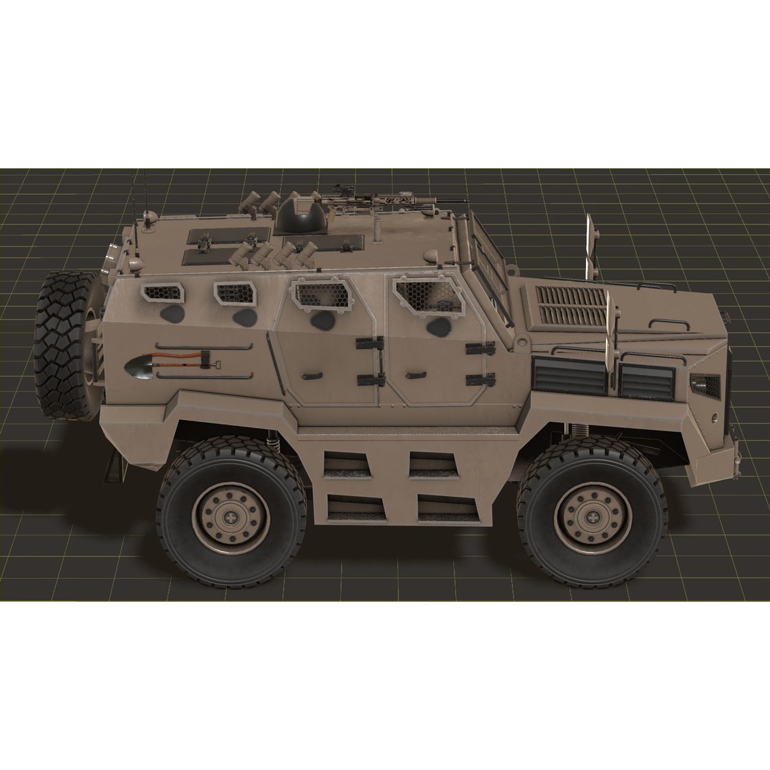 Katmerciler Hızır 3D Model – Low Poly MRAP Vehicle, FBX, Game Ready - View 28