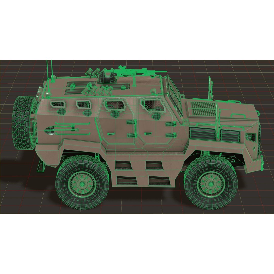 Katmerciler Hızır 3D Model – Low Poly MRAP Vehicle, FBX, Game Ready - View 29