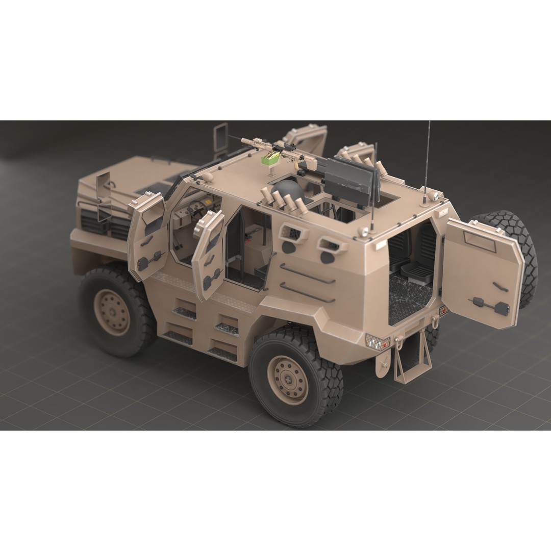 Katmerciler Hızır 3D Model – Low Poly MRAP Vehicle, FBX, Game Ready - View 3