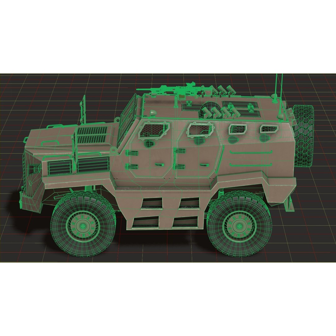 Katmerciler Hızır 3D Model – Low Poly MRAP Vehicle, FBX, Game Ready - View 31