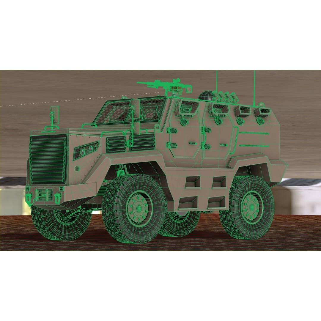 Katmerciler Hızır 3D Model – Low Poly MRAP Vehicle, FBX, Game Ready - View 33