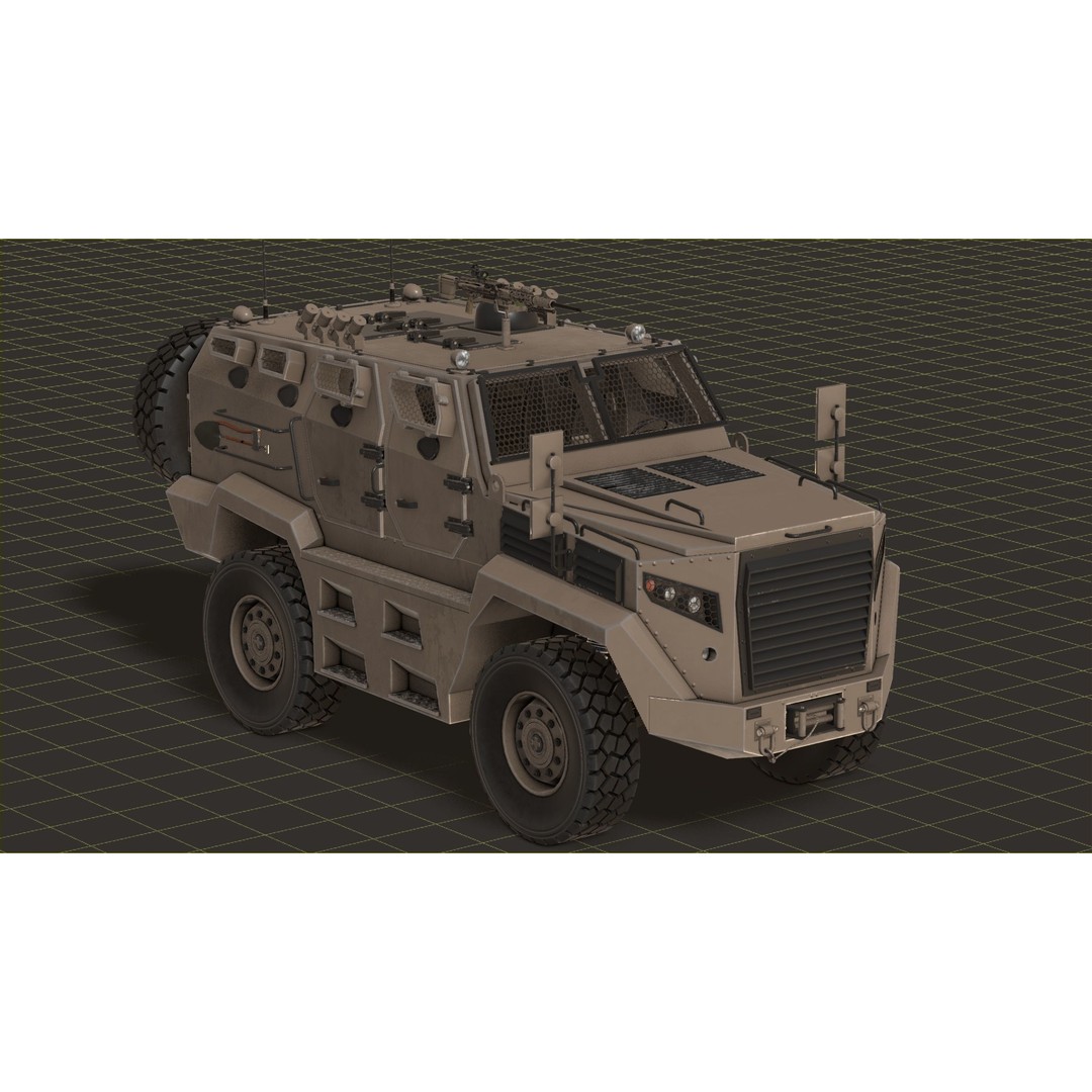 Katmerciler Hızır 3D Model – Low Poly MRAP Vehicle, FBX, Game Ready - View 36