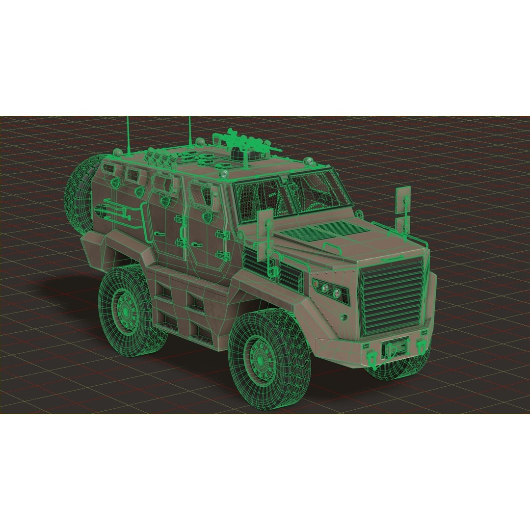 Katmerciler Hızır 3D Model – Low Poly MRAP Vehicle, FBX, Game Ready - View 37