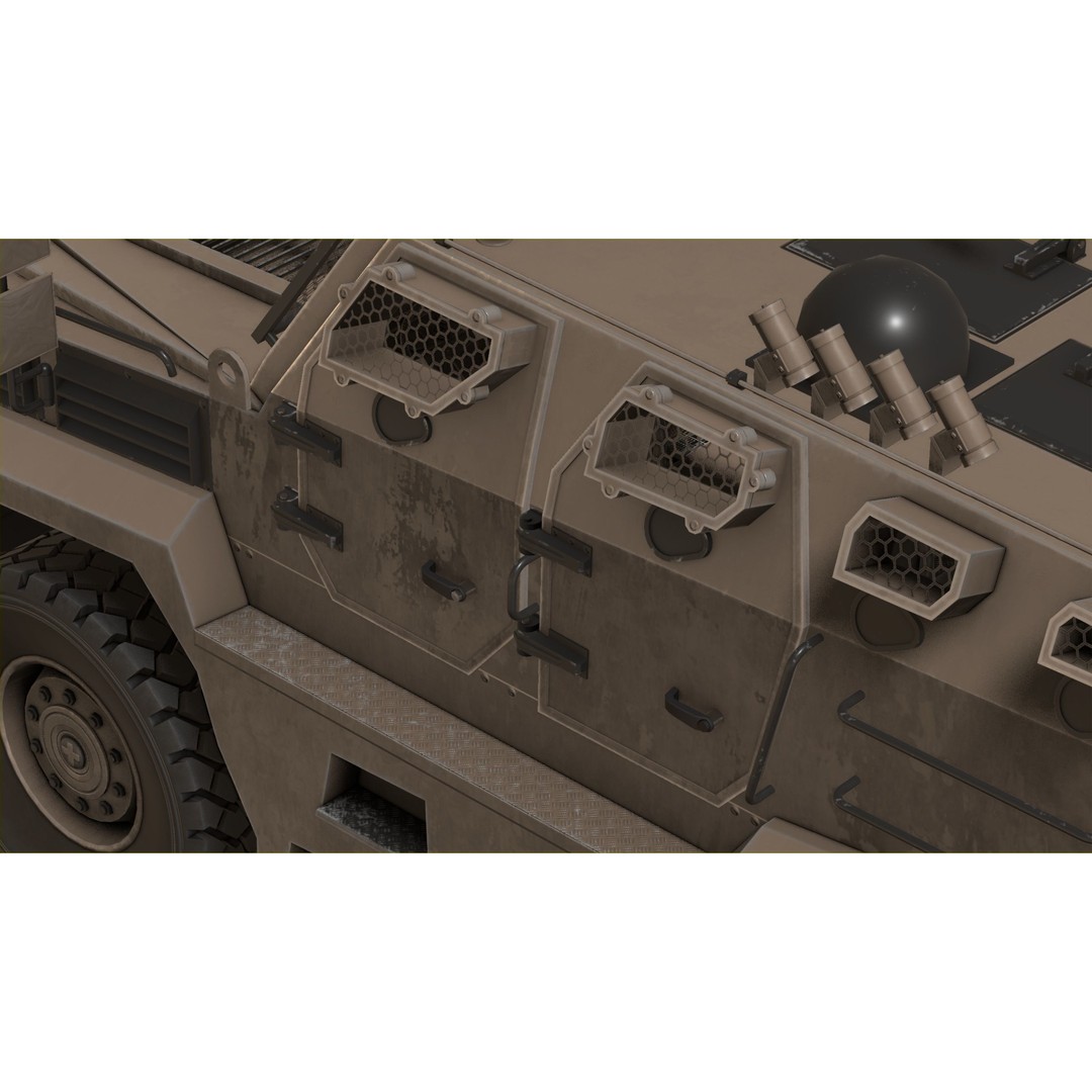Katmerciler Hızır 3D Model – Low Poly MRAP Vehicle, FBX, Game Ready - View 38