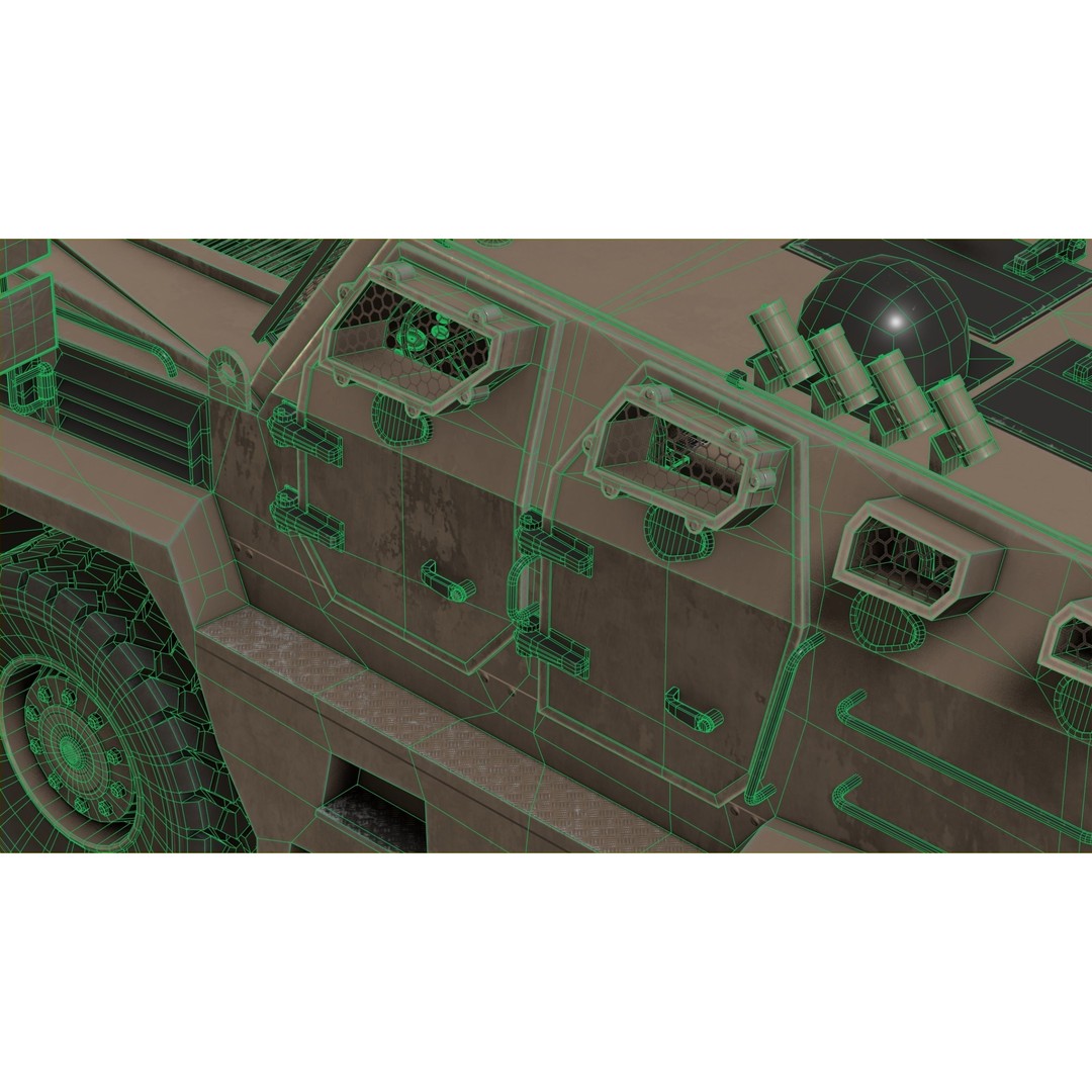 Katmerciler Hızır 3D Model – Low Poly MRAP Vehicle, FBX, Game Ready - View 39